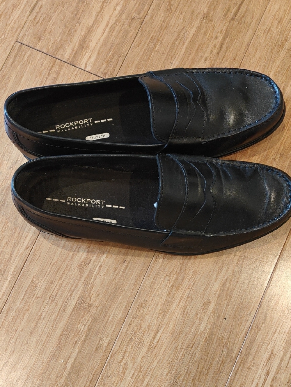 Rockport Walkability Black Leather Classic Penny Loafers, 9.5